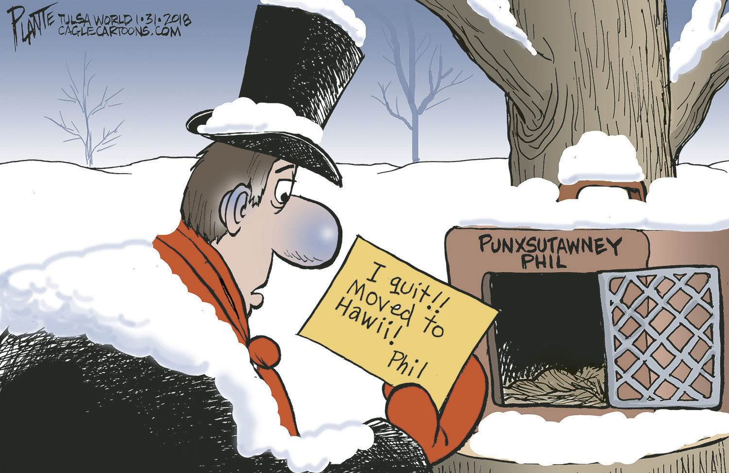 Bruce Plante Cartoon: Punxsutawney Phil